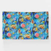 Handgemalt Gouache Korallenriff Banner (Horizontal)