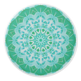 Handgemalt Green Turquoise Abstrakt Mandala Keramikknauf