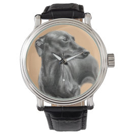 Handgemalt Greyhound Armbanduhr