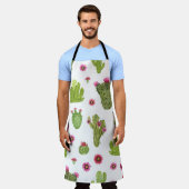 Handgemalt grünes Kaktusmuster Schürze (Getragen)