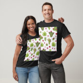 Handgemalt grünes Kaktusmuster T-Shirt (Unisex)