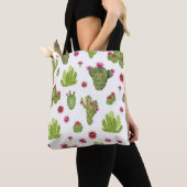 Handgemalt grünes Kaktusmuster Tasche (Von Nahem)