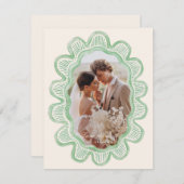 Handgemalt grünes, ovales Foto (Vorne/Hinten)