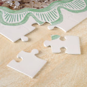 Handgemalt grünes, ovales Foto Puzzle (Seite)