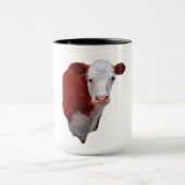 Handgemalt: Hereford Kuh: Tier, Bauernhof, Ranch Tasse (Zentrum)