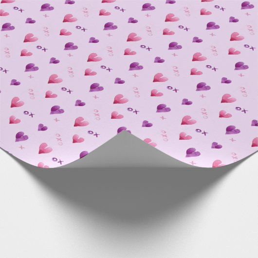 handgemalt Herz x und gemustert Geschenkpapier (Ecke)