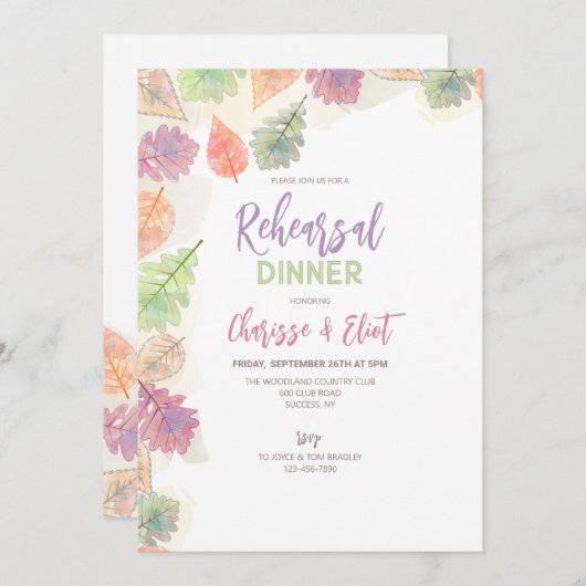 Handgemalt im Herbst Einladung (Vorne/Hinten)