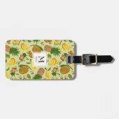 Handgemalt Juicy Tropical Fruits Monogram Gepäckanhänger (Vorderseite horizontal)