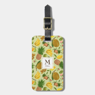 Handgemalt Juicy Tropical Fruits Monogram Gepäckanhänger