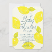 Handgemalt Lemon Blue Baby Dusche per Mail Einladung (Vorderseite)