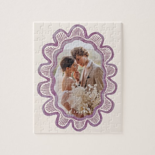 handgemalt liblassrosa, ovales Foto Puzzle (Vertikal)