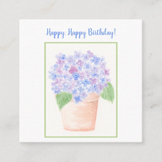 Handgemalt Loose Wassercolor Hydrangea Floral Begleitkarte (Vorderseite)