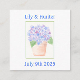 Handgemalt Loose Wassercolor Hydrangea Floral Begleitkarte