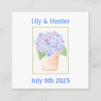 Handgemalt Loose Wassercolor Hydrangea Floral Begleitkarte