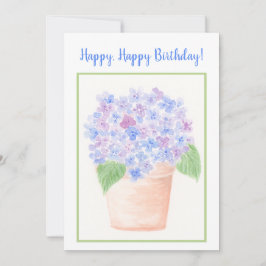 Handgemalt Loose Wassercolor Hydrangea Floral Dankeskarte