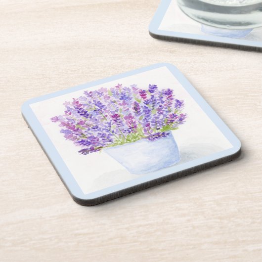 Handgemalt Loose Wasserfarbe Lavendel Getränkeuntersetzer (Linke Seite)