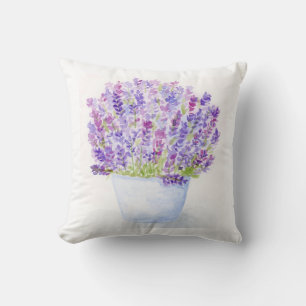 Handgemalt Loose Wasserfarbe Lavendel Kissen
