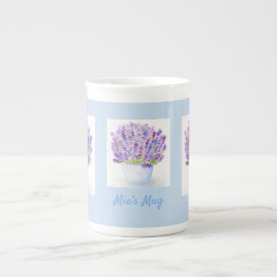 Handgemalt Loose Wasserfarbe Lavendel Porzellantasse