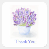 Handgemalt Loose Wasserfarbe Lavendel Quadratischer Aufkleber (Vorderseite)