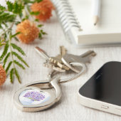 Handgemalt Loose Wasserfarbe Lavendel Schlüsselanhänger (Seite)