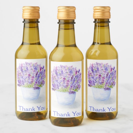 Handgemalt Loose Wasserfarbe Lavender DANK Weinetikett (Flaschen)