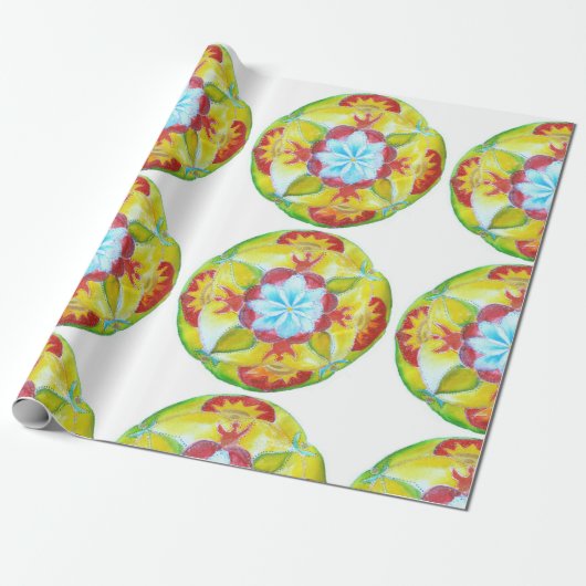 Handgemalt Mandala Matte Wrapping Paper Geschenkpapier (Ungerollt)
