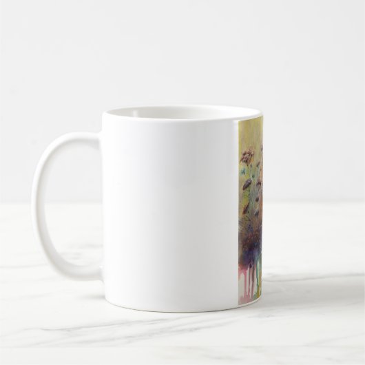 Handgemalt mit Wildblumen Kaffeetasse (Links)