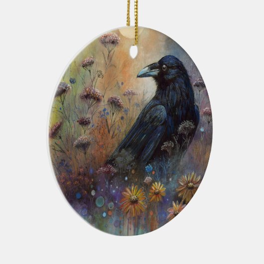 Handgemalt mit Wildblumen Keramik Ornament (Rechts)