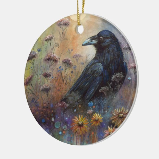 Handgemalt mit Wildblumen Keramik Ornament (Links)