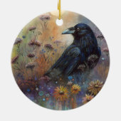 Handgemalt mit Wildblumen Keramik Ornament (Hinten)