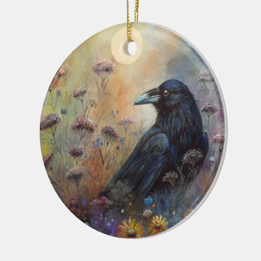 Handgemalt mit Wildblumen Keramik Ornament (Links)