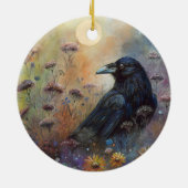 Handgemalt mit Wildblumen Keramik Ornament (Hinten)