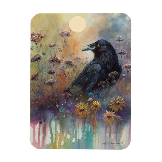 Handgemalt mit Wildblumen Magnet (Vertikal)