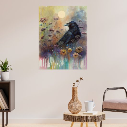 Handgemalt mit Wildblumen Poster (Wohnzimmer 3)