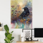 Handgemalt mit Wildblumen Poster (Heimbüro)