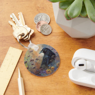 Handgemalt mit Wildblumen Schlüsselanhänger