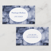 Handgemalt moderne blaue Wasserfarbe Abstraktes Bu Visitenkarte (Vorne/Hinten)