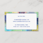 Handgemalt Moderne Wasserfarbe Abstrakt Visitenkarte (Rückseite)