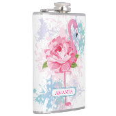 Handgemalt Monogramm Flamingo Flachmann (Rechts)