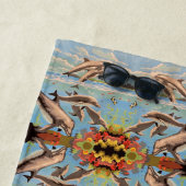 Handgemalt nach Anzahl Delphinen | Mirror Tiled | Strandtuch (Beispiel)