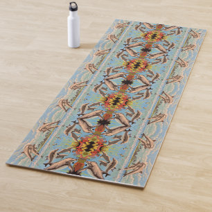 Handgemalt nach Anzahl Delphinen Mirror Tiled Yogamatte