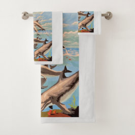 Handgemalt nach Anzahl | Geliebte Delphine | Badhandtuch Set