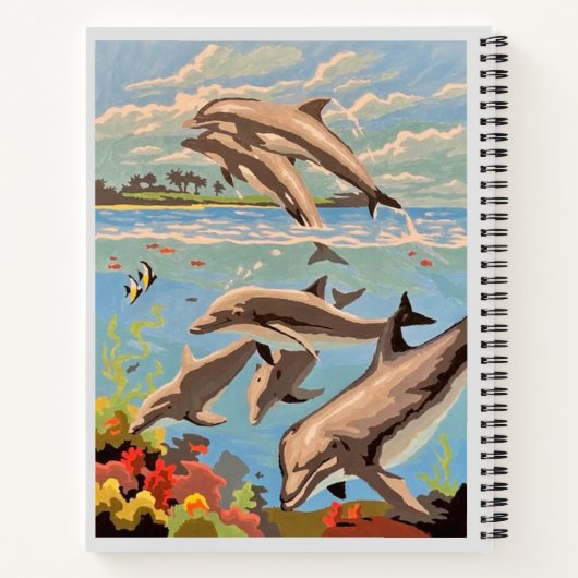 Handgemalt nach Anzahl | Geliebte Delphine | Benut Notizblock (Rückseite)