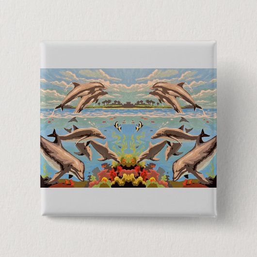 Handgemalt nach Anzahl | Geliebte Delphine | Button (Vorderseite)