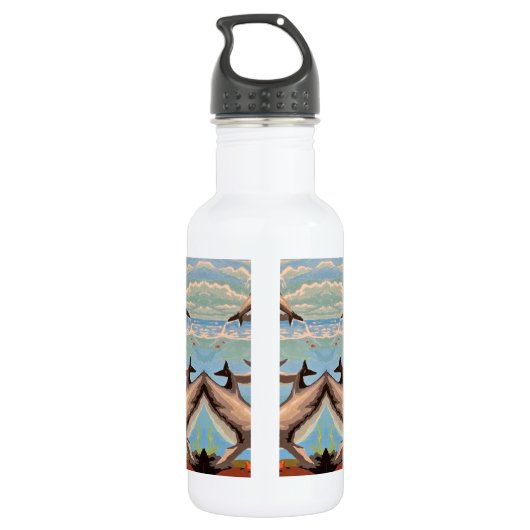 Handgemalt nach Anzahl | Geliebte Delphine | Edelstahlflasche (Rückseite)