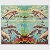 Handgemalt nach Anzahl | Geliebte Delphine | Geschenkpapier (Flach)