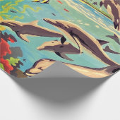 Handgemalt nach Anzahl | Geliebte Delphine | Geschenkpapier (Ecke)