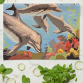 Handgemalt nach Anzahl | Geliebte Delphine | Geschirrtuch (Gefaltet)