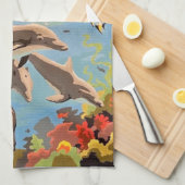 Handgemalt nach Anzahl | Geliebte Delphine | Geschirrtuch (Viertel Falte)