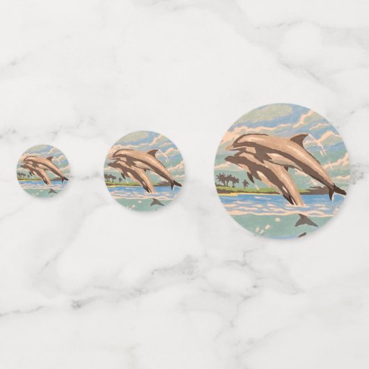 Handgemalt nach Anzahl | Geliebte Delphine | Konfetti (Vorderseiten)